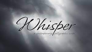 Przykład czcionki Whisper Regular